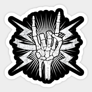 Heavy Metal Rock Skeleton Hand Sticker